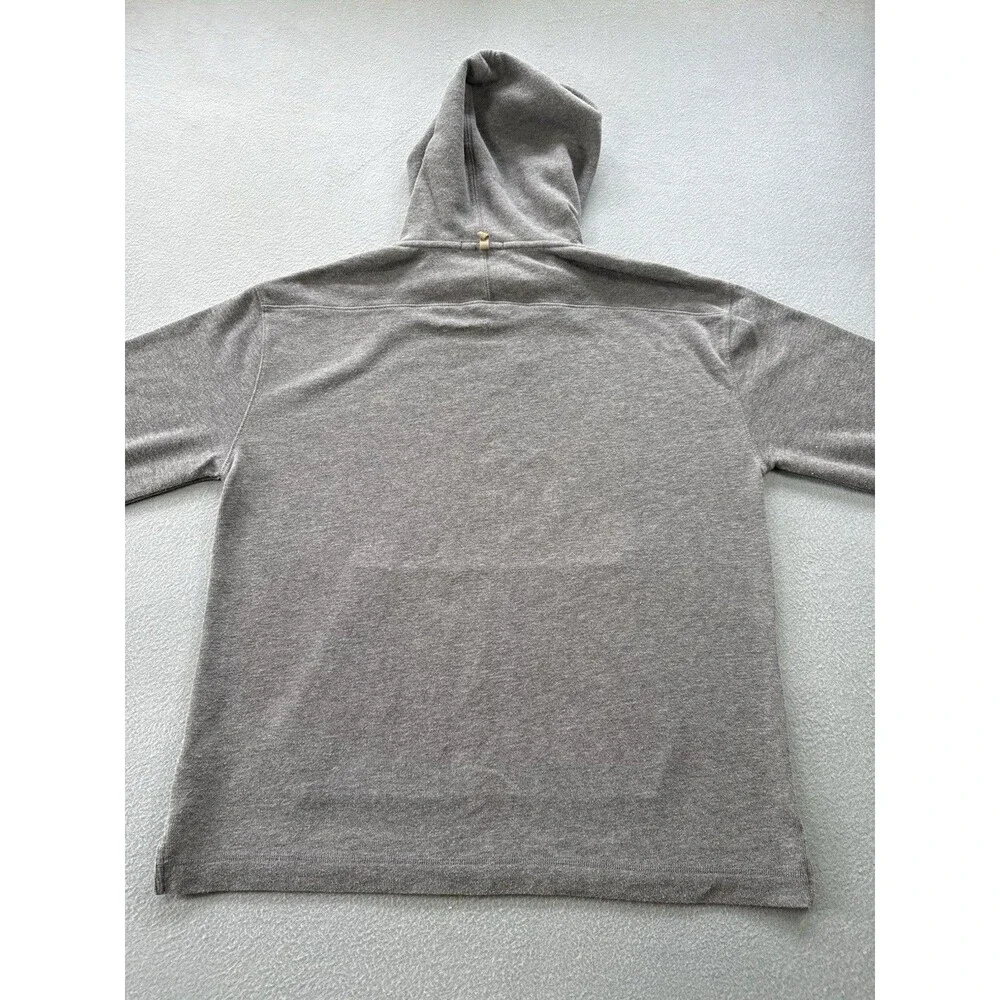 Banana Republic Mens M Gray Pullover Hoodie Sweatshirt Kangaroo Pocket Cotton